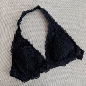 Gilly Hicks halter lace bralette navy size S